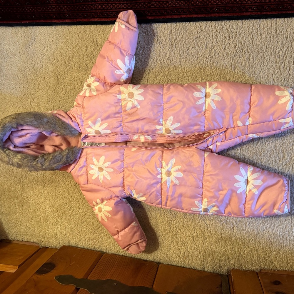 Carter's Pink Baby Outfit with Faux Fur Detail